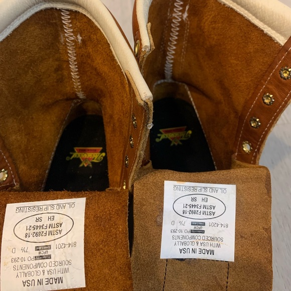 Thorogood American heritage 6" tobacco moc toe Tan work boots for men size 7.5D - Picture 10 of 16